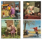 Marius van Dokkum set wenskaarten. 4 x 3 kaarten / afbeeldingen 15 x 15 cm.