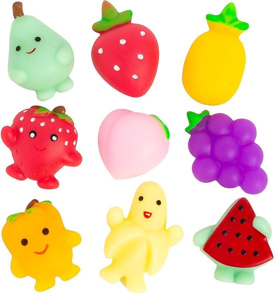 Mochi squishy - 10x pièces/ Animal-Fruit mix / squeeze - Fidget Toy - Pop  It - Simple