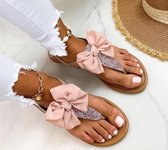 Sandalen met strik | roze | maat 38