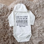 Baby cadeau geboorte meisje jongen set met tekst kledingset Bodysuit en muts |Kraamkado | Gift Set | rompertje Lieve Papa en mama ik ben heel blij dat jullie mijn gaan worden aanst