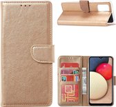 Samsung Galaxy A02s Hoesje - Samsung A02s bookcase wallet case - Goud