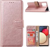 Hoesje Geschikt Voor Samsung Galaxy A02s Hoesje Geschikt Voor Samsung Galaxy A02s bookcase wallet case - Rose goud