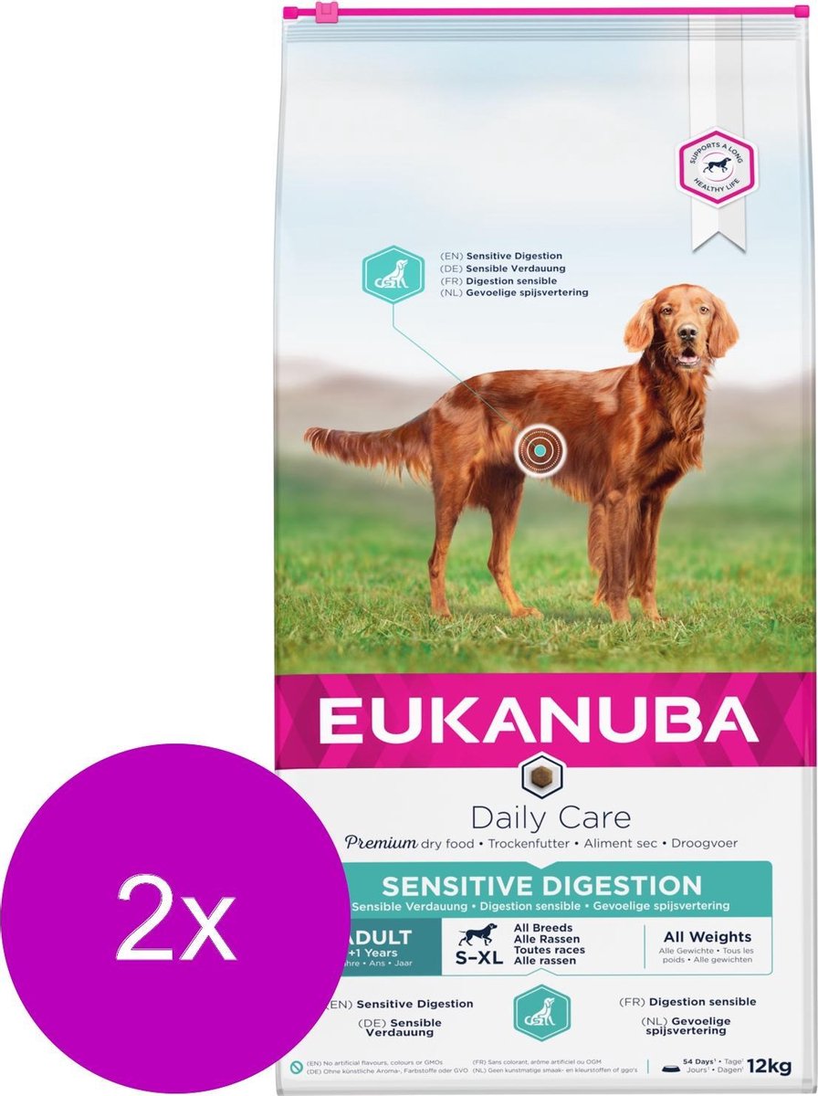 Eukanuba Daily Care Adult Sensitive Digestion - Hondenvoer - 2 X 12 kg