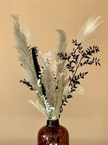 Diva Division Boeket "Nina" - Droogbloemen - Zwart Wit - Pampas - Modern