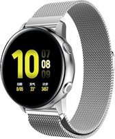 Smartwatch bandje - Geschikt voor Samsung Galaxy Watch 3 41mm, Active 2, 20mm horlogebandje - RVS metaal - Fungus - Milanese - Zilver