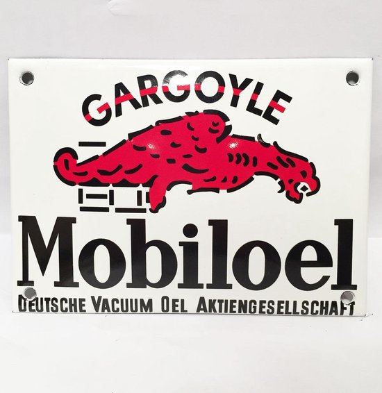 Gargoyle Mobiloel Emaille Bord