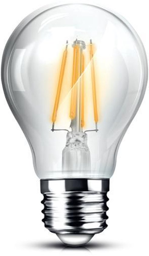 BRAYTRON-LED LAMP-WARM WHITE-ADVANCE-6W-E27-A60-CLR-2700K-ENERGY BESPAREND-ROND-GLAS