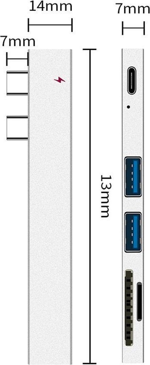 Pd Charger Usb C Hub Voor Macbook Pro Air Micro Sd Sd/Tf Slot Card Dual Type C Adapter lezers Usb C Hub Dock Multi Port Usb