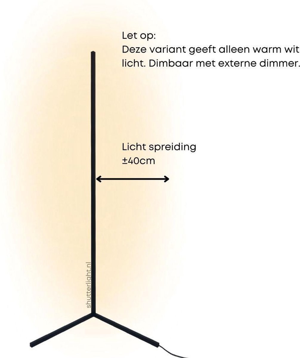 Shutterlight® Vloerlamp LED Wit Licht Dimbaar Zwart