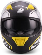 SOXON ST-1001 RACE integraal helm, motorhelm, scooterhelm ECE keurmerk, Geel, S hoofdomtrek 55-56cm