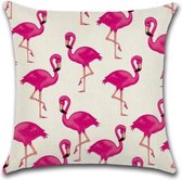 Kussenhoes Flamingo - Cajo - Kussenhoes - 45x45 cm - Sierkussen - Polyester