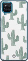 Samsung A12 hoesje siliconen - Cactus print | Samsung Galaxy A12 case | groen | TPU backcover transparant