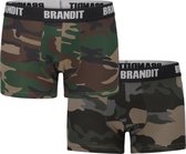 Heren Boxershort Logo Brandit 2-Pack Comfy cotton woodland/dacamo