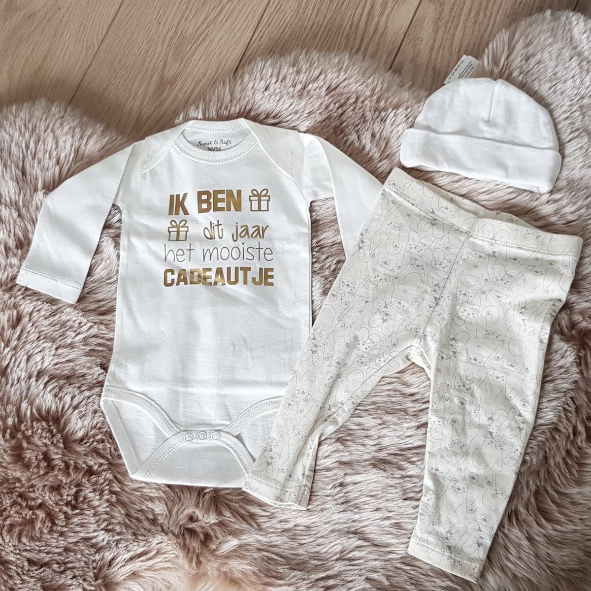 Goedkoopste Corona Baby cadeau geboorte meisje jongen set met tekst aanstaande zwanger kledingset pasgeboren unisex Bodysuit | babykleding Huispakje | Kraamkado | Gift Set babyset kraamcadeau pakje babygeschenk babygeschenkset kraampakket