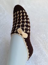 Pantoffels Dames - Pantoffels Kinderen - Hoogwaardige hand gebreide sokken - Klassiek design - ideaal voor thuis en in bed tegen koude voeten - Maat : 36-38