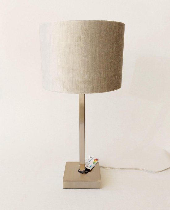 Light & Living - staande lamp incl. lampenkap - E27 - geborsteld RVS -  grijs -... | bol.com