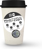 NOW Cup herbruikbare koffiebeker crème/zwart 12oz/340ml