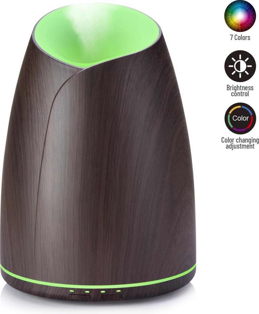 Goedkoopste Aroma Diffuser Bluetooth Speaker Met 10ML Neutriherbs Olie - Geurverspreider - Luchtbevochtiger - Aromatherapie - 500 ML - Donkerbruin