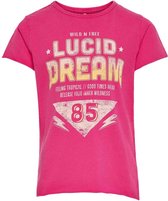 Only t-shirt meisjes - roze - KONlucy - maat 122/128