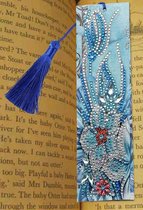 Diamond painting - boekenlegger - bloem blauw