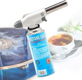 Butaan Gasbrander met gasfles | Crème-Brûlée brander | epoxy brander | inclusief gasfles