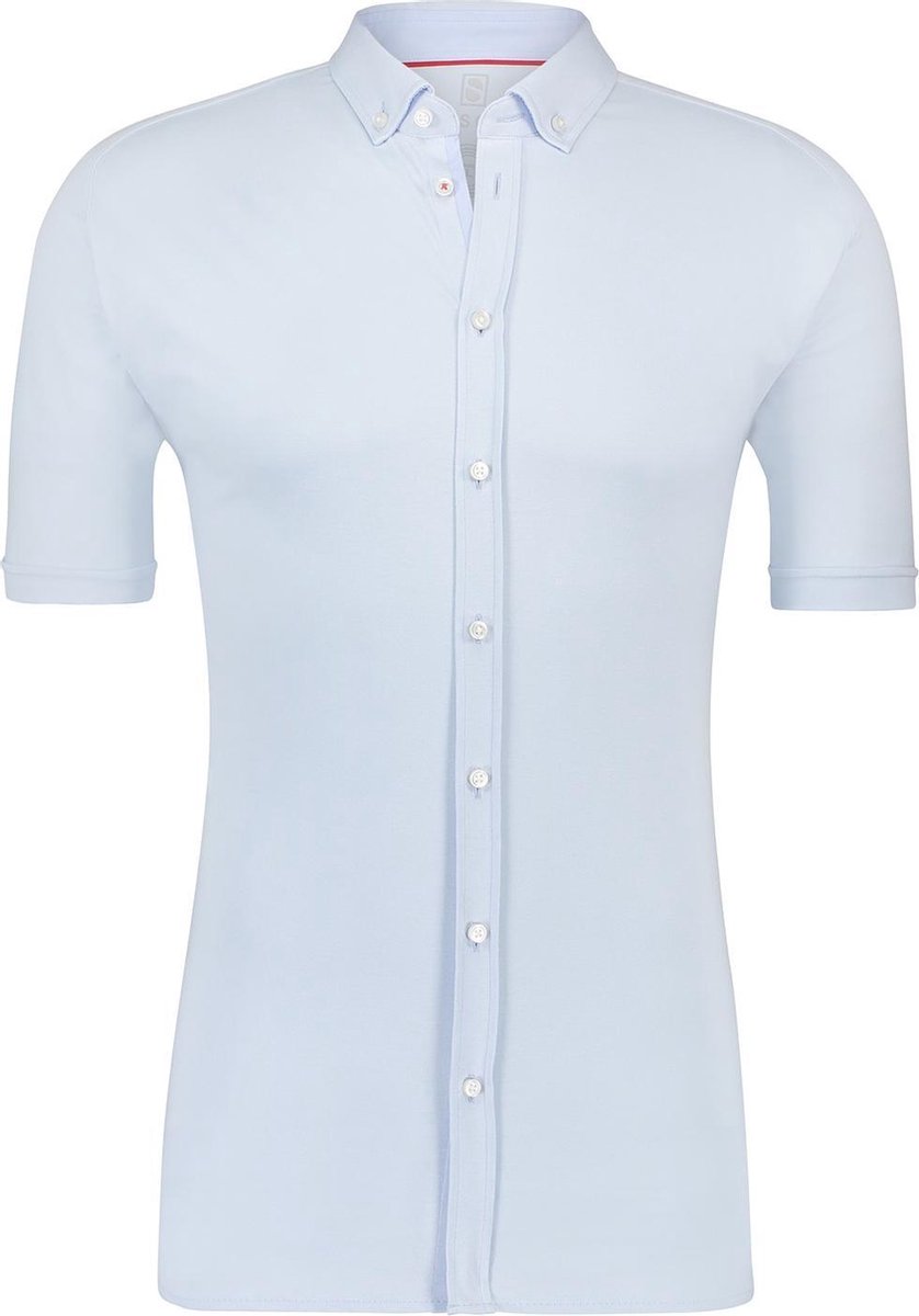 Desoto - Overhemd Korte Mouw Lichtblauw 051 - Heren - Maat S - Slim-fit