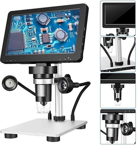 DM9 Digitale Microscoop Met 7 Inch Verstelbare Display 1080P Full Hd Camera Usb Met 8 Dimbare Led lichten
