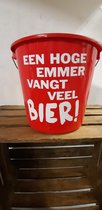 Emmer - Tekst - 5 liter - Een Hoge Emmer - Rood  - Kado - Gift