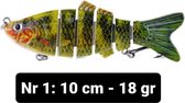 Realistische kunstaas "Multiplaza" met 6 swimbait - segmenten 10 cm - 18 gram - Lokaas - Hengelsport - vissen  - snoek - 3d ogen - levendig -