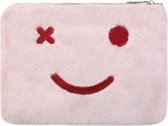 Vrolijk Make-up tasje roze - met ritssluiting - lekker zacht - handig mee te nemen - koop hem voor uzelf of Bestel Een Kado