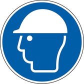 Veiligheidshelm verplicht sticker - ISO 7010 - M014 100 mm