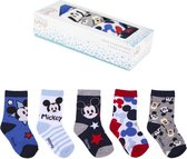 Mickey Mouse - kraamcadeau - baby / peuter - sokken - 5 paar in Disney cadeaubox- maat 17/18