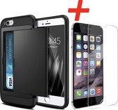 Apple iPhone 6 / 6s Backcover | Zwart | Pasjeshouder