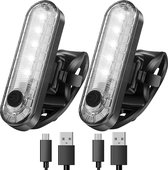 2 stuks USB oplaadbare LED achterlicht fiets - helder 4 modi - fiets achterlicht - waterdichte fiets achterlicht met USB-kabels - voor fietshelm Veiligheidswaarschuwing