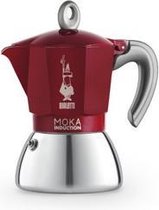 Bialetti New-Moka-Induction - Koffiemaker - Rood - Voor 4 Kopjes en Yourkitchen E-kookboek