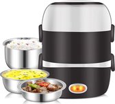 Grandecom® rijstkoker | Elektrisch | Lunchbox | 3 lagen | Stomen en koken | Mini formaat