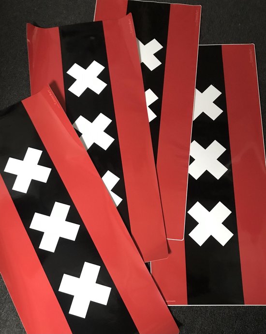 Vlag Amsterdam met wapen 50x75cm bootvlag