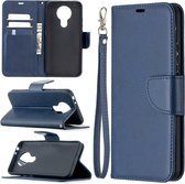 Nokia 3.4 hoesje, MobyDefend Wallet Book Case Met Koord, Blauw | GSM Hoesje / Telefoonhoesje Geschikt Voor: Nokia 3.4