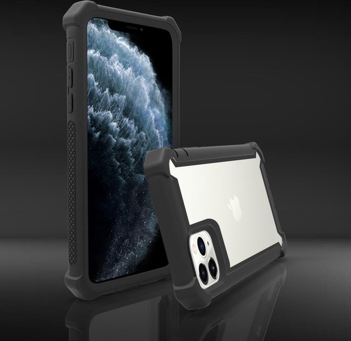 iPhone 12 Pro Max case - met vingerhouder - 360° - roze