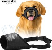 Honden muilkorf zwart - maat L - 18 cm Snuit omvang | 8,5 cm snuit lengte- ideaal voor grotere honden - tegen bijten, happen, slopen en poep eten - machine wasbaar - ademend en comfortabel