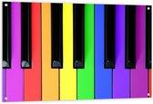 Tuinposter – Gekleurde Piano Toetsen - 120x80cm Foto op Tuinposter  (wanddecoratie voor buiten en binnen)