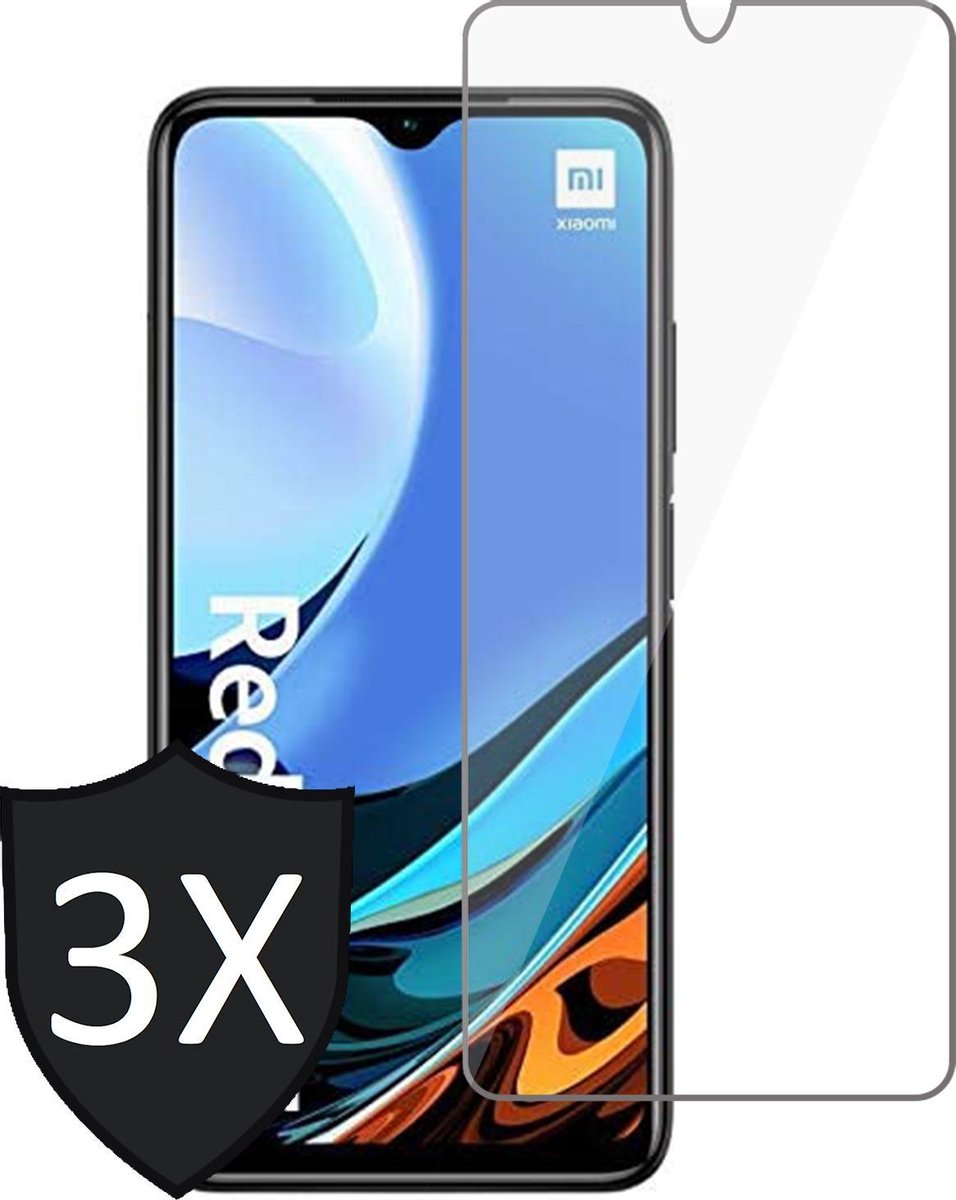Screenprotector geschikt voor Xiaomi RedMi 9T - Screen Protector Glas - 3 Stuks