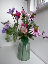 Zijden boeket / Kunstbloemen rose-paars-lila