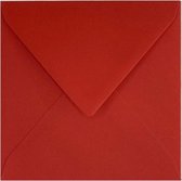 100x luxe wenskaartenveloppen vierkant 140x140 mm - 14x14 cm - 120 grams rood