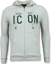 Enos Vest met Capuchon Mannen - ICONS Sweater Heren - Grijs - Maten: XS