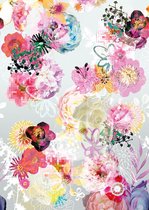 Spatwand met print - Grafische Bloemen