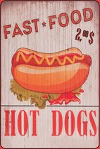 Wandbord - Hot Dogs -20x30cm-
