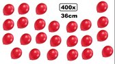 400x Super kwaliteit ballonnen metallic rood 36cm