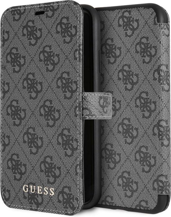 iPhone XR Bookcase hoesje - Guess - Effen Grijs - Kunstleer | bol.com