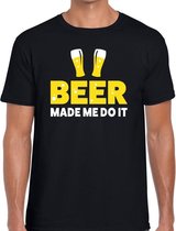 Beer made me do it fun t-shirt zwart voor heren 2XL